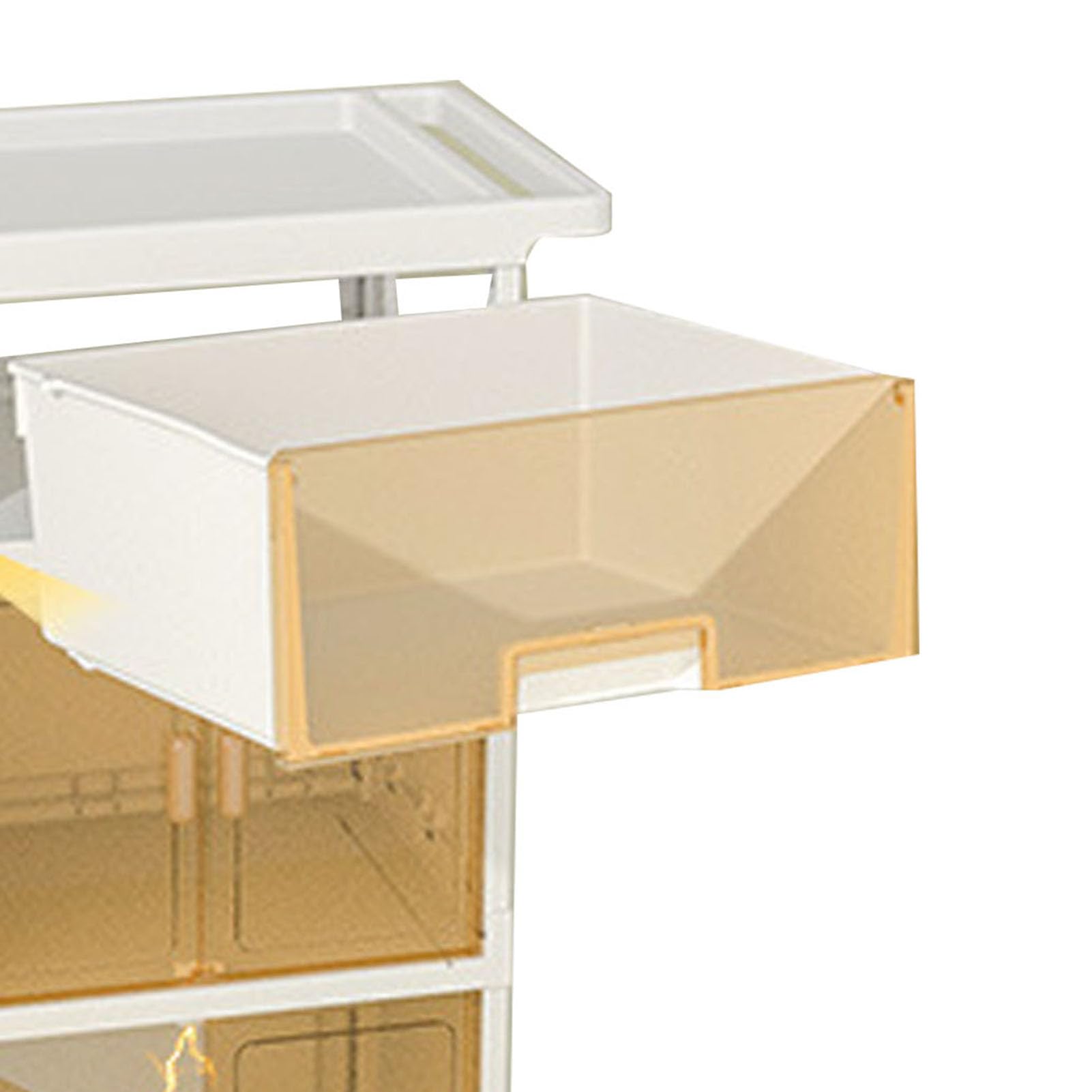 Qcwwy Carrito de Pañales para bebé de 4 Niveles, Organizador Plegable, Gabinete de Utilidad Rodante para Suministros de bebé Recién Nacido, Almacenamiento, Organización del Hogar (WHITE)