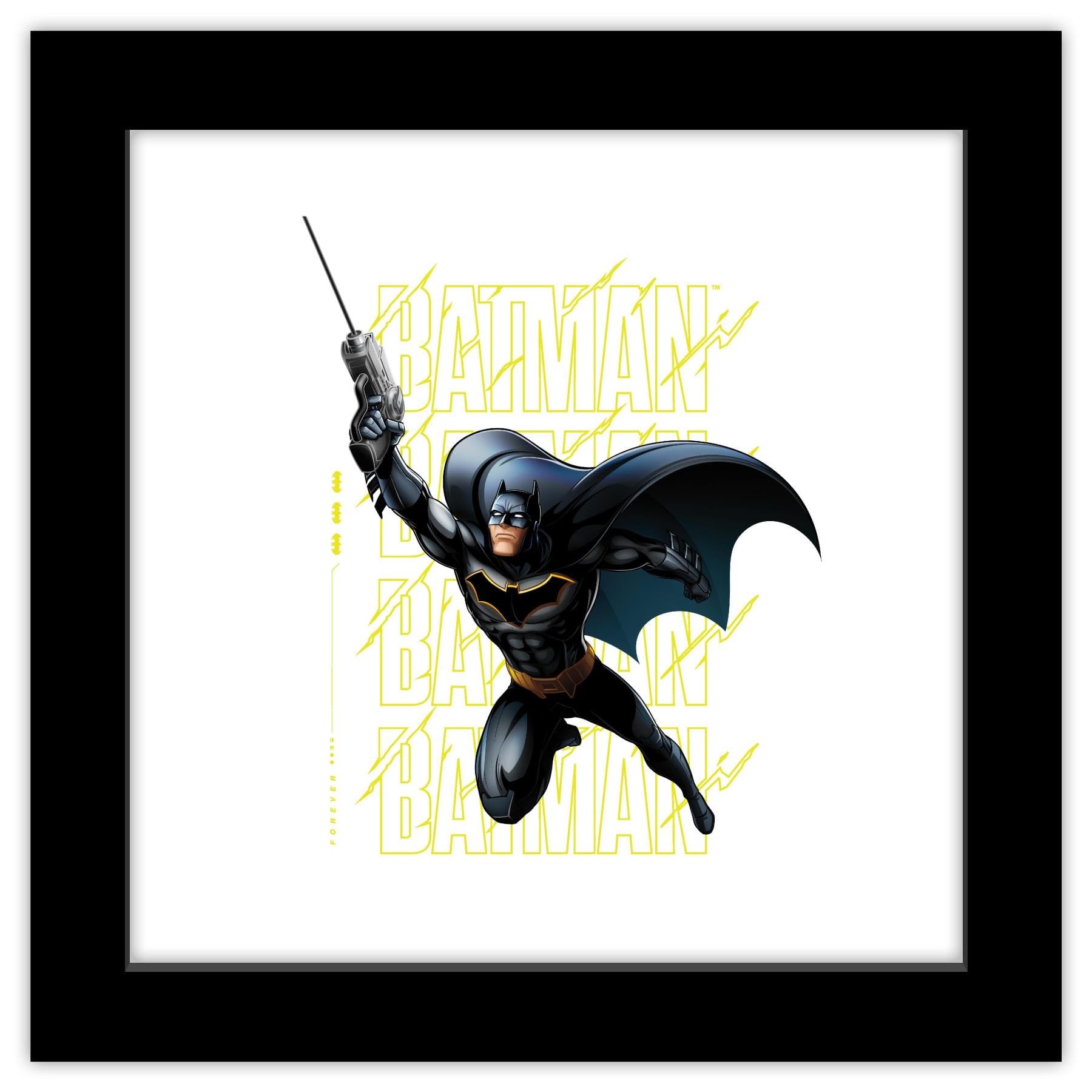 Trends International Gallery Pops DC Comics Batman 85th Anniversary - Forever Batman Grapple Gun Wall Art, Black Framed Version, 12" x 12" Gallery Pops Wall Art
