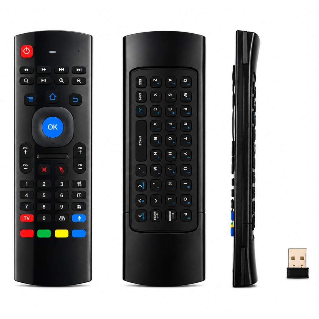 Air Fly Mouse Wireless Air Mouse Remote with Mini Keyboard & 5 IR Learning Keys, 2.4GHz Universal Use for Android TV Box, Smart TV, IPTV, Projector, Mini PC, HTPC, Laptop, Gaming Console-image-42