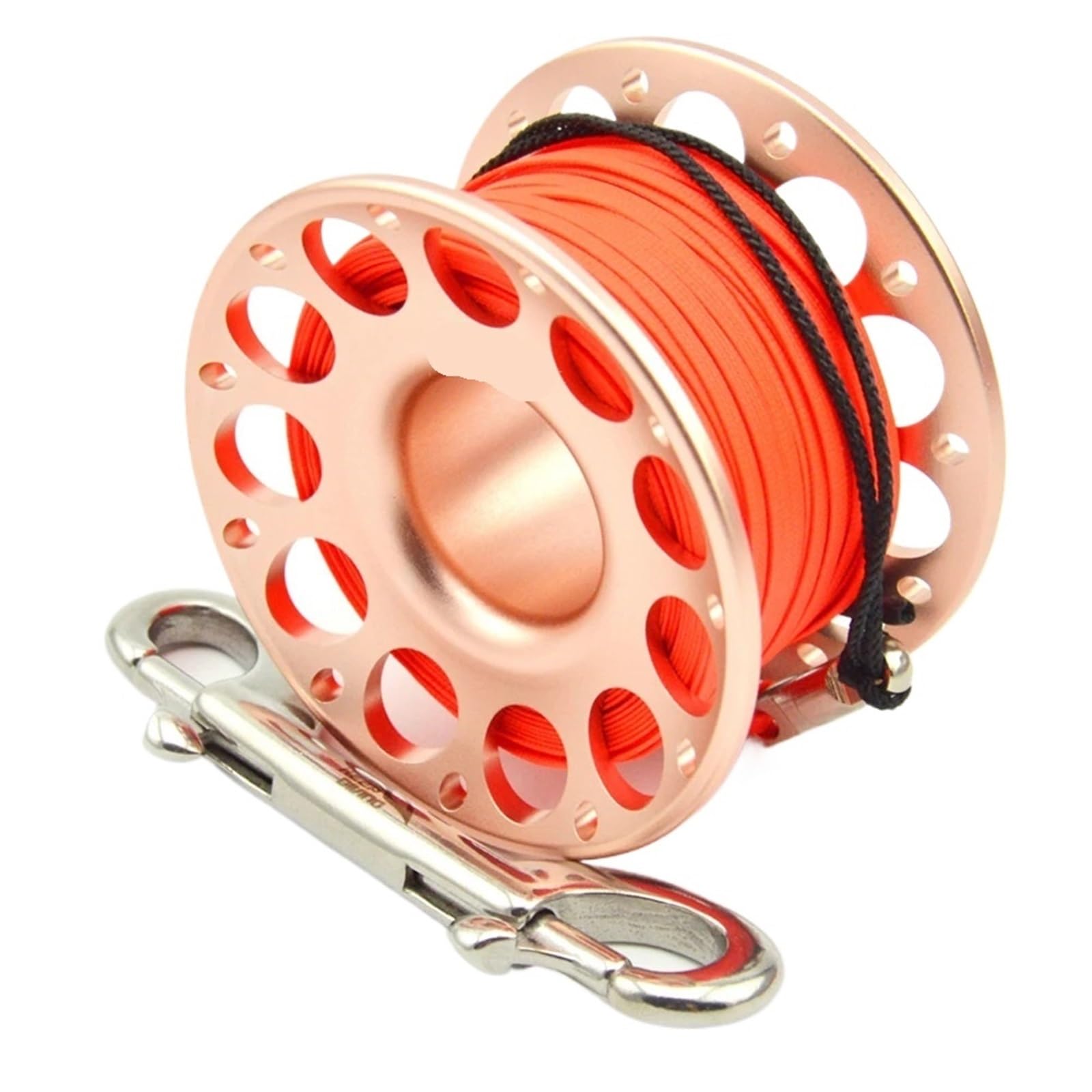 Dive Finger Reel, Scuba Diving Finger Spool 15m 30m Multicolor Aluminum Bolt Snap Hook(30m Pink)