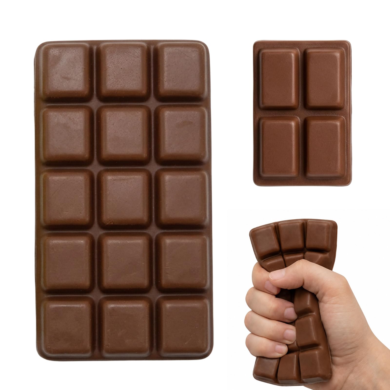 2PCS Chocolate Squishys, Chocolate Bar Squishy, Foam Squishy, Slow Rising Squishiess, Desktop Hand Play Decor, Portable Leisure Piece For Home Office Travel