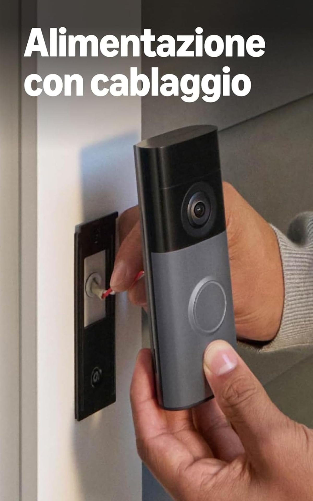Ring Wired Video Doorbell (ultimo modello.) | Videocitofono con videocamera | Retinal 2K, zoom avanzato 6x | Ampio campo visivo | Prova gratuita di 30 giorni del piano di abbonamento Ring