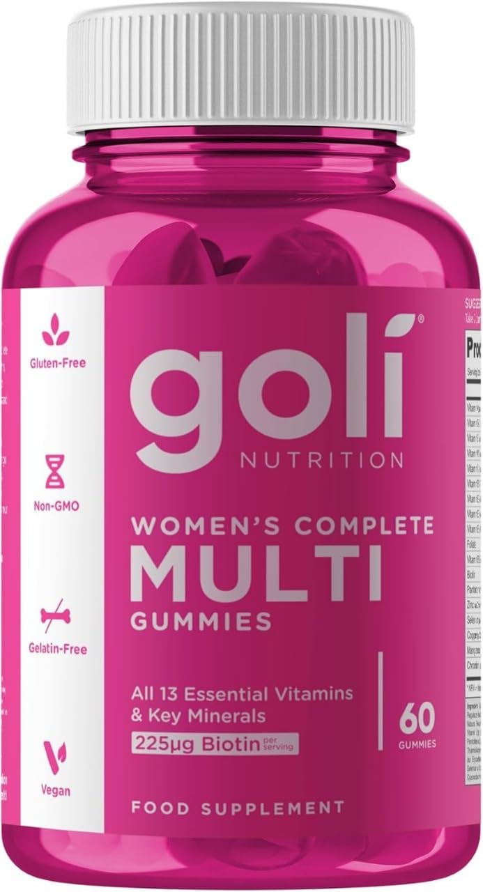 Goli® Women’s Multivitamin Gummies - 60 Count - All 13 Essential Vitamins, and Key Minerals - Kosher, Gluten-Free, Vegan, and Non-GMO.