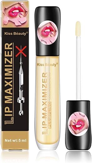 Kiss Beauty Lip Maximizer: Hyaluronic Acid Plumping Gloss For Fuller, Moisturized Lips – Natural Volumizing Serum, Collagen Booster, Non-sticky Formula