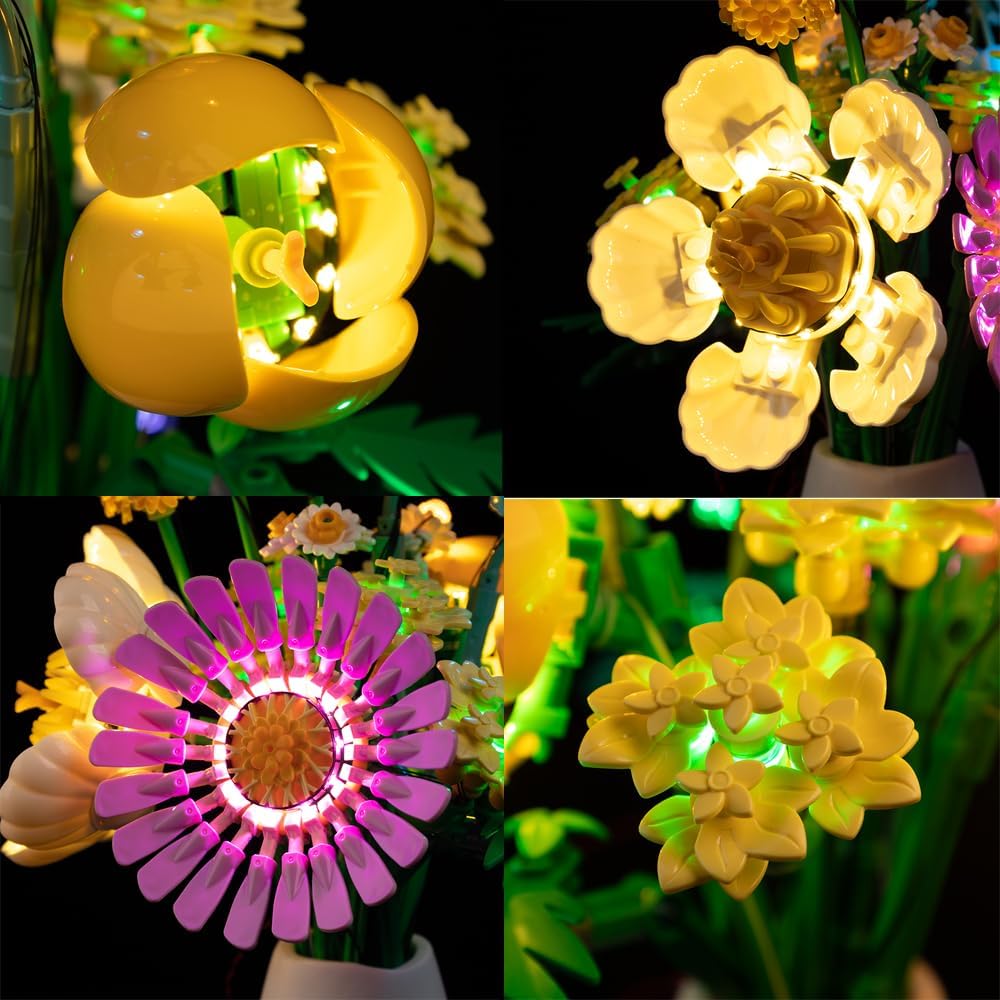 T-Club LED Light Kit for(Petite Sunny Bouquet), Lighting Kit Compatible with Lego 10347 (Only Led Light, Building Block Model not Included)