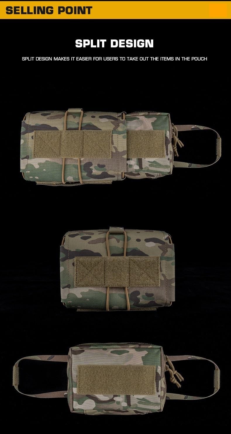 Táctica Rip Away Al Aire Libre Bolsa Médica, Molle Y Cinturón Primeros Auxilios IFAK Kit Pack, Horizontal Tear Off Emergencia Supervivencia Bolsa Dos Piezas Sistema Rollo