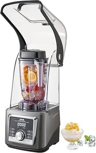 Miniatura 19 de VEVOR Licuadora Profesional para Batidos, 118 oz 1400W, con Motor Potente, Licuadora Multifuncional para Procesamiento de Alimentos con Cubierta de