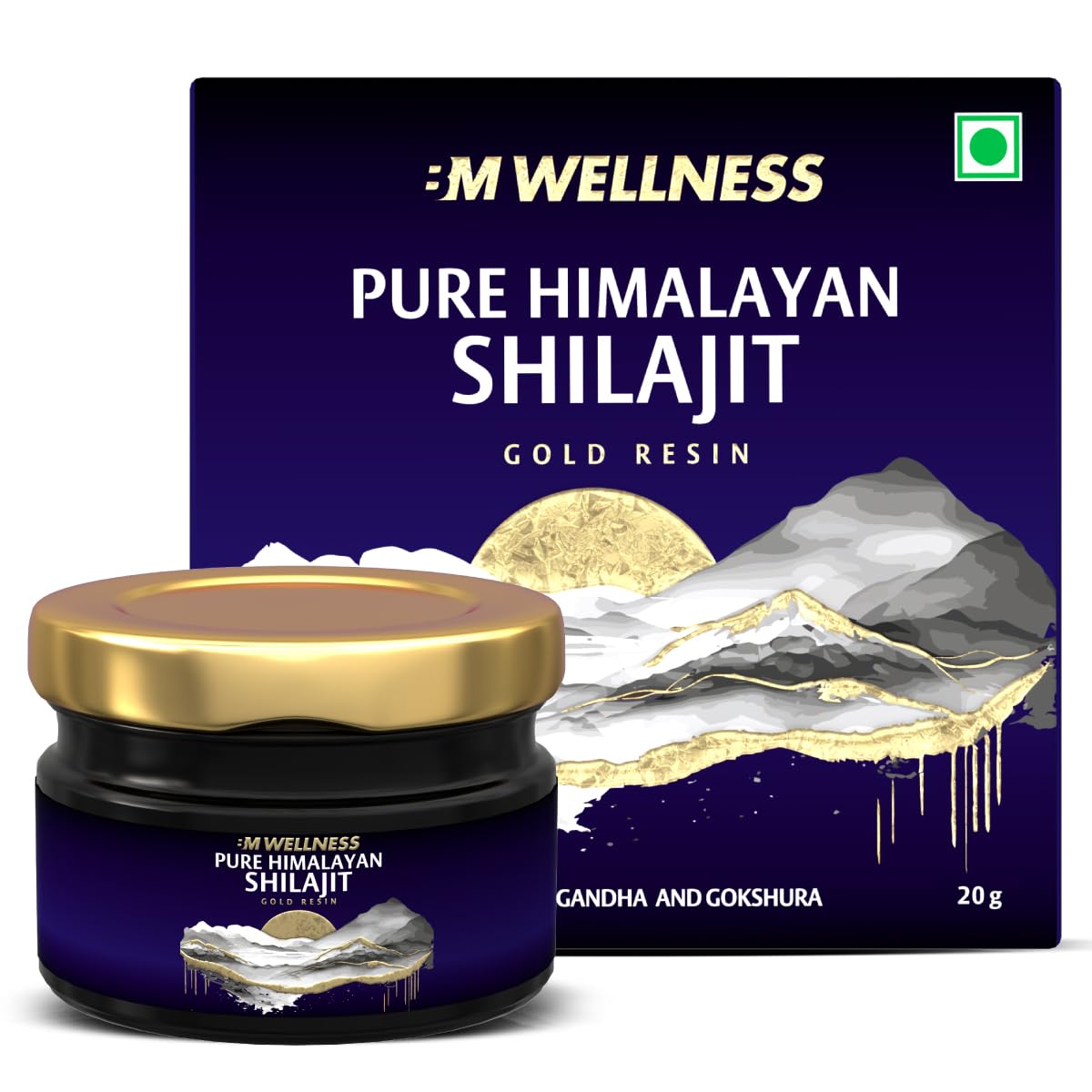 BM Wellness Pure Himalayan Shilajit Gold Resin, With 24K Gold, Ashwagandha, Gokshura, Black Museli & Piper Longum, Boosts Strength, Stamina & Vitality, Lab Tested - 20g (B0CVLBJL7C) Amazon Price History, Amazon Price Tracker