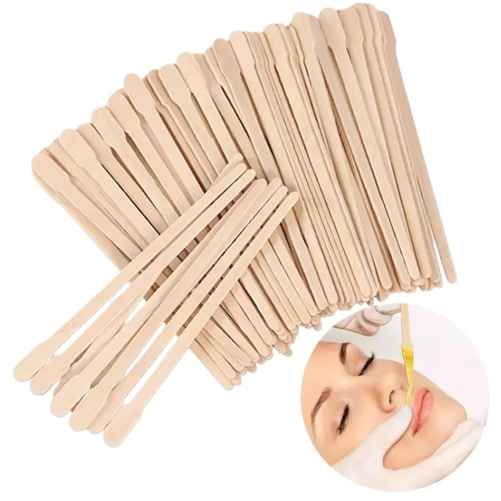Bastoncini di cera in legno, 1000 pezzi, per sopracciglia, depilazione delicata, in bambù, per corpo, gambe e viso