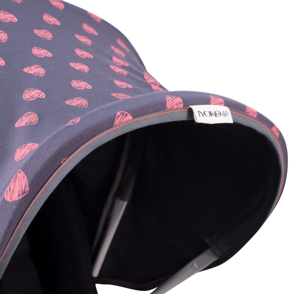 JYOKO KIDS Sonnendach für Kinderwagen kompatibel mit Bugaboo Bee 3, Bee Plus, Bee 5 (Fluor Heart)