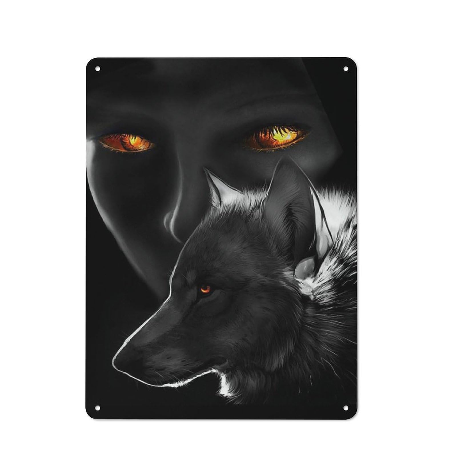 Junmoney Style-12 Wolf Intensity Retro-Style Tin Sign 40X30cm For Guest Room Or Hallway, A Christmas Gift For People Styling Guest Room And Hallway