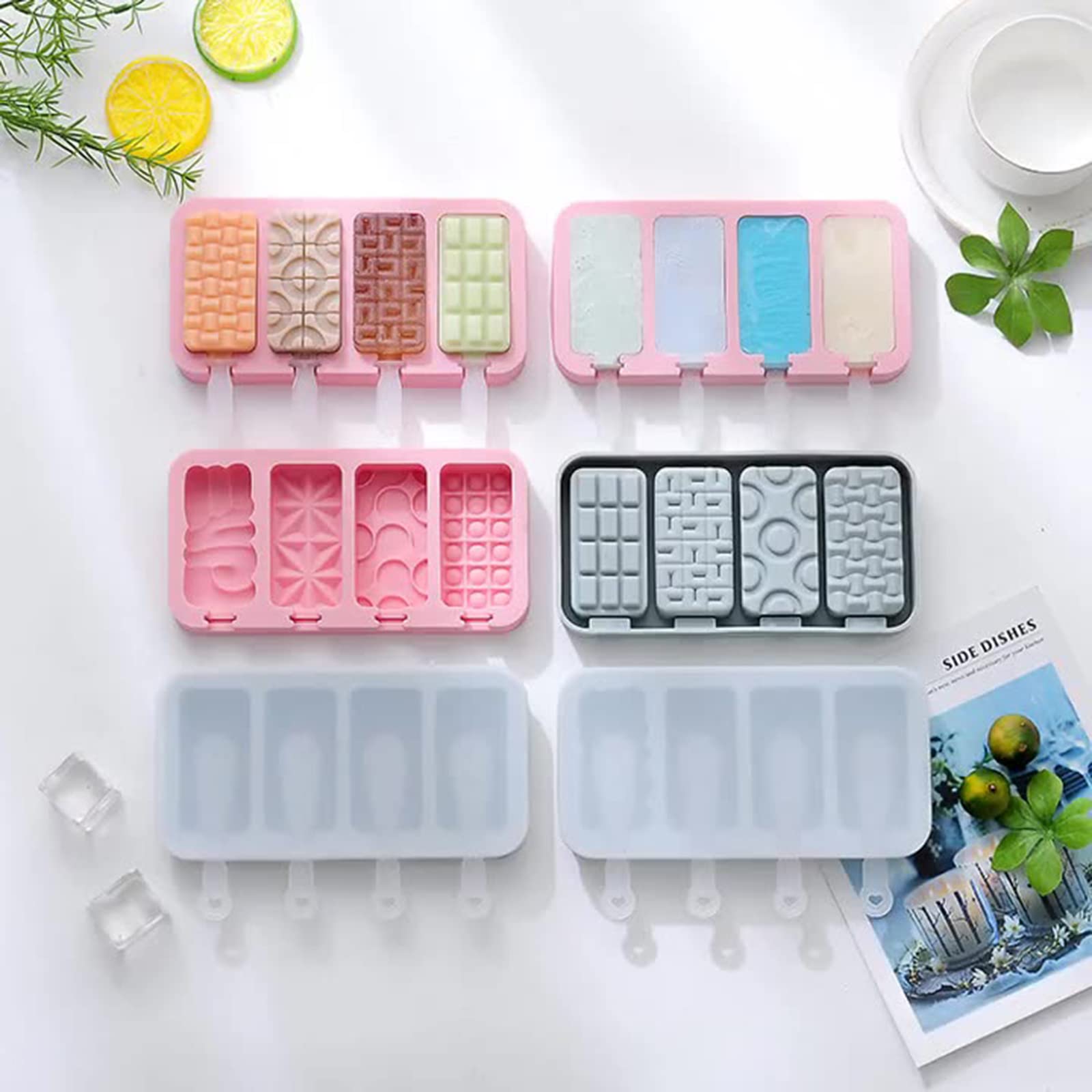 Moldes para polos， Molde de silicona for helado, palitos de queso, moldes for paletas, utensilios de cocina, accesorios de cocina 2(Multicolor,Puzzle)