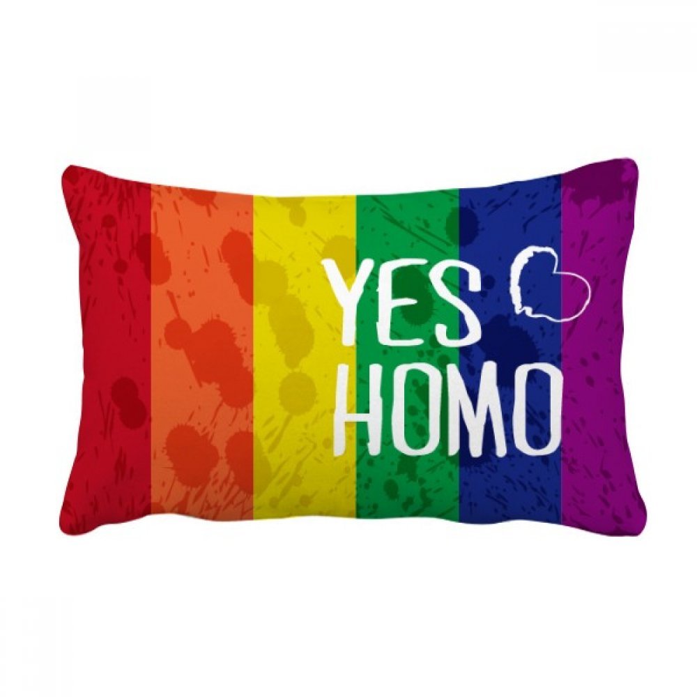 Coussin LGBT Rainbow rectangulaire grand oreiller lombaire multicolore canapé lit DIYthinker