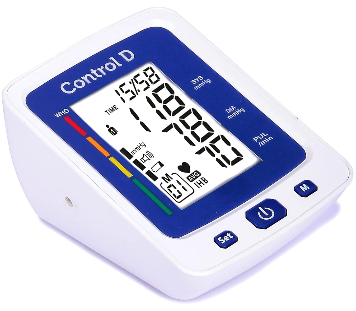 Control D Extra Large Display Series Automatic and Advance Feature Blood Pressure Monitoring System, Digital BP Monitor BP Machine (Blue, White) Control D Extra Large Display Series Automatic and Advance Feature Blood Pressure Monitoring System, Digital BP Monitor BP Machine (Blue, White)