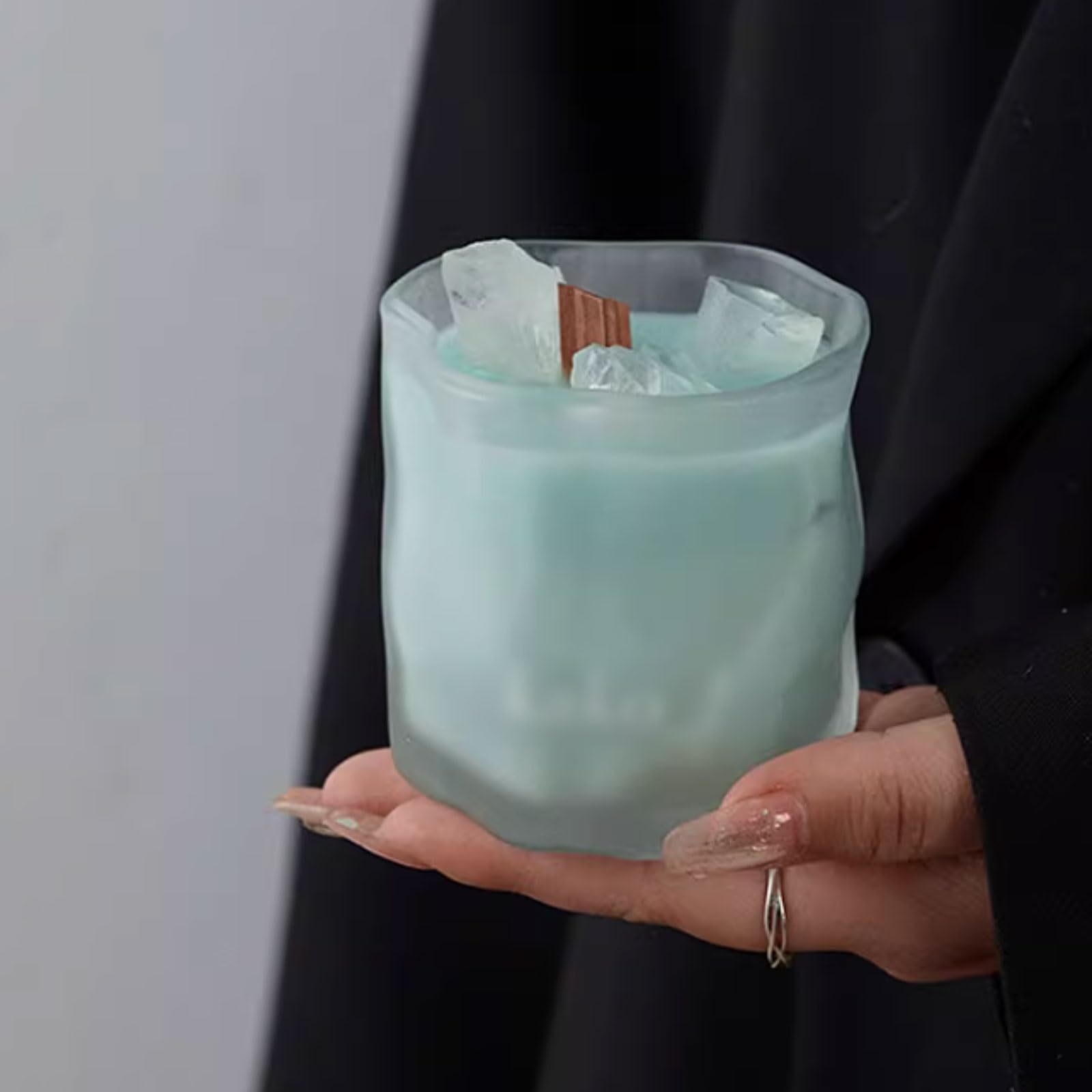 Szklane świece z wosku sojowego i olejków eterycznych, świeca do aromaterapii wielokrotnego użytku na wakacje w domu, relaks i spa (White Peach Oolong)