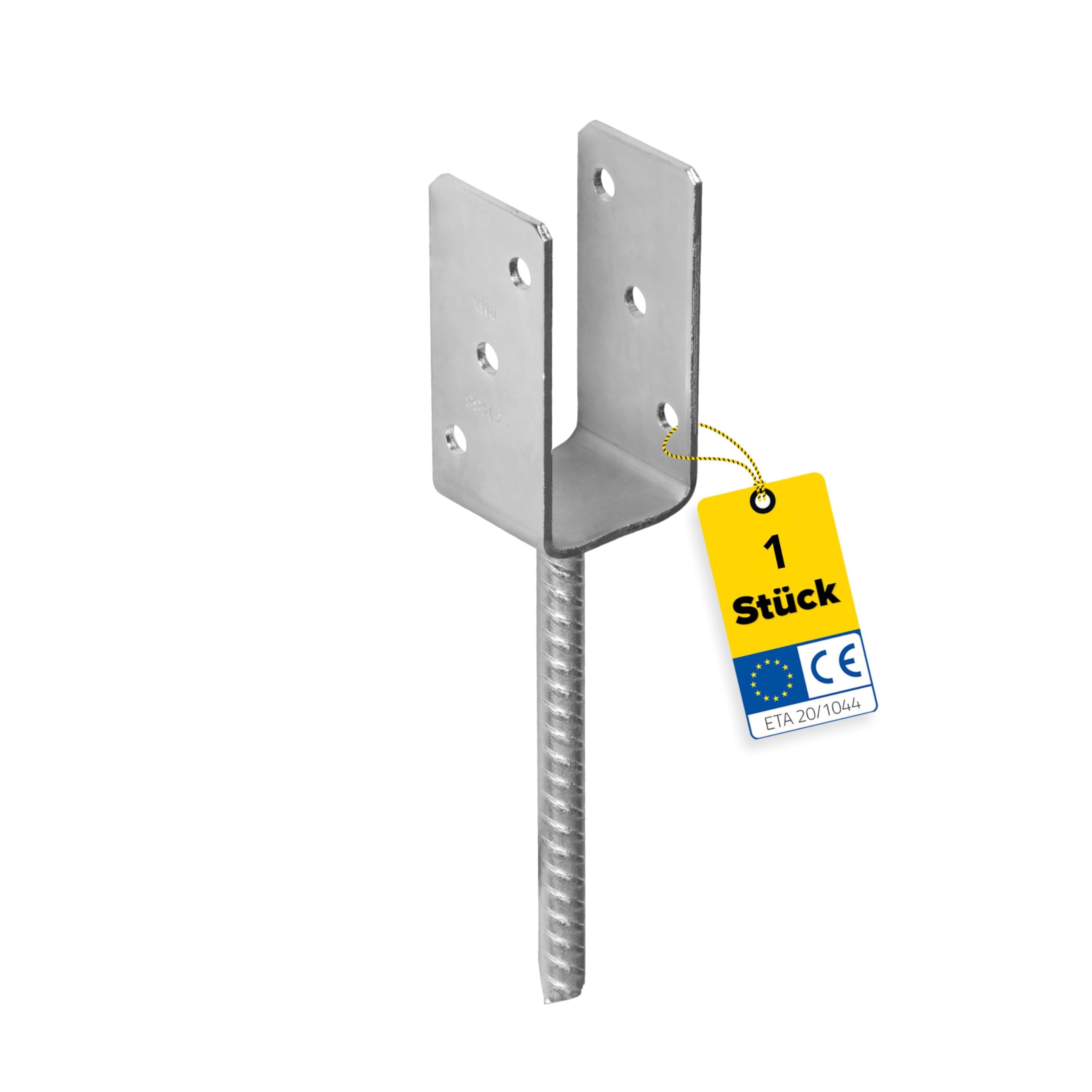 DMX - U Pfostenträger - Pfostenanker - Holzverbinder - Balkenschuh U profil - Pfostenträger 90x90 - Pfostenträger zum einbetonieren - Stützenfuß für Zaunpfosten, Holzpfosten, Terrasse, Carport