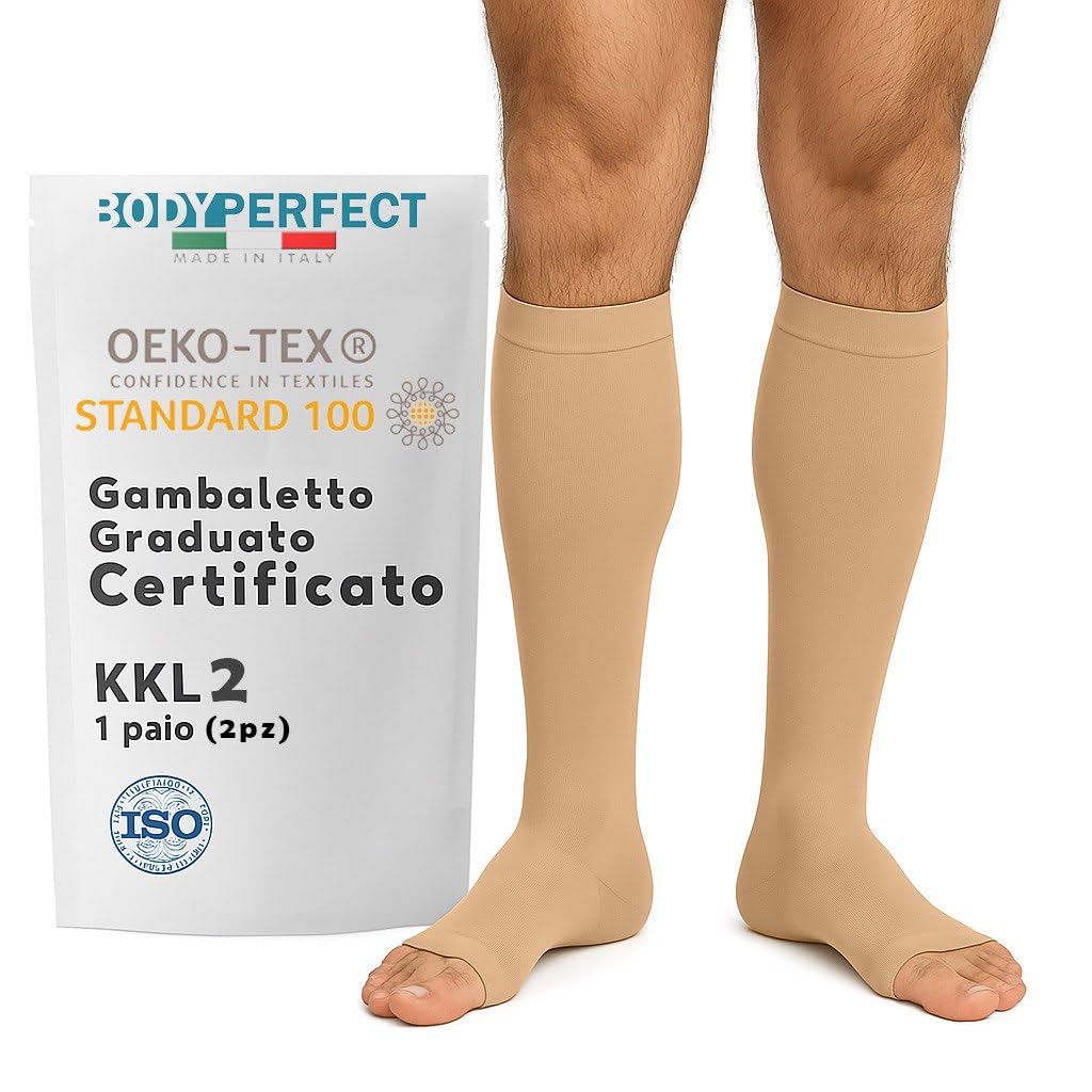 Gambaletti Medicali Classe 1 Calze Elastiche a Compressione Graduata 18-21 mmHg CERTIFICATI per Uomo e Donna KKL1