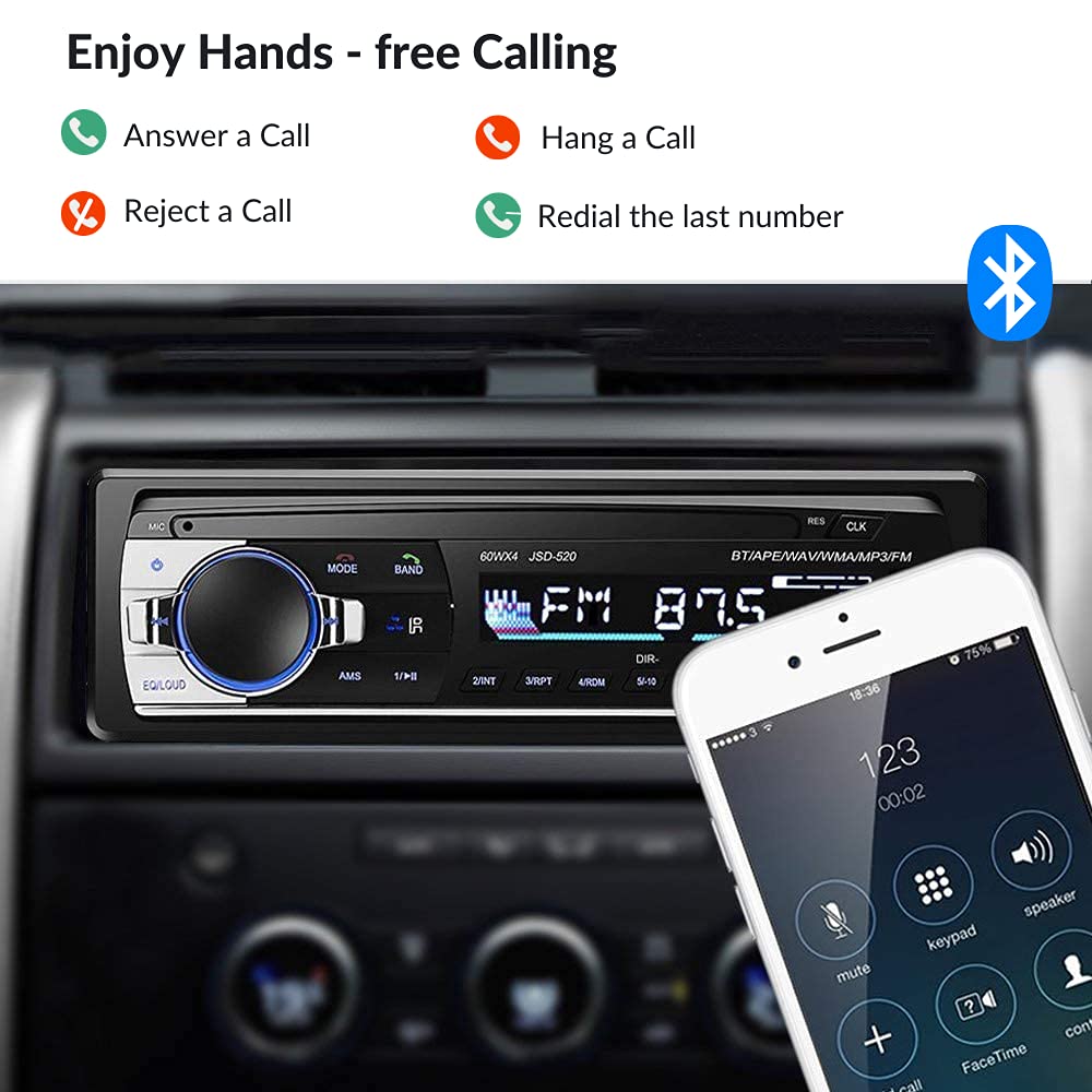 NK Autoradio Bluetooth 4.0-1 DIN - 4x40W - Funzione AUX, lettore MP3 e doppia porta USB, suono stereo FM, chiamate in vivavoce, telecomando, display LCD & JVC CS-J610X, Altoparlanti auto 16,5 cm