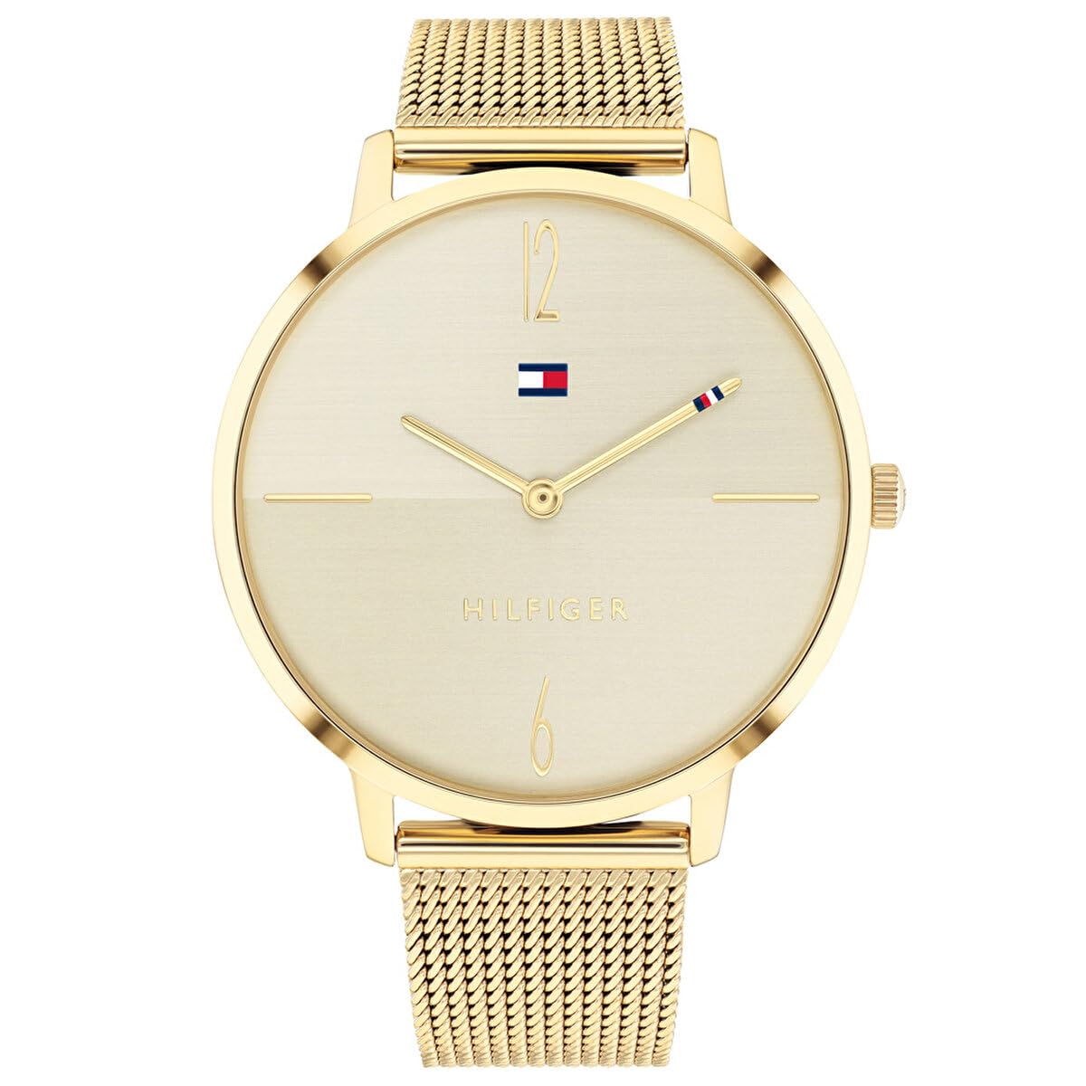 Tommy Hilfiger Reloj Analógico de Cuarzo para mujer con correa de malla de acero inoxidable dorado - 1782339