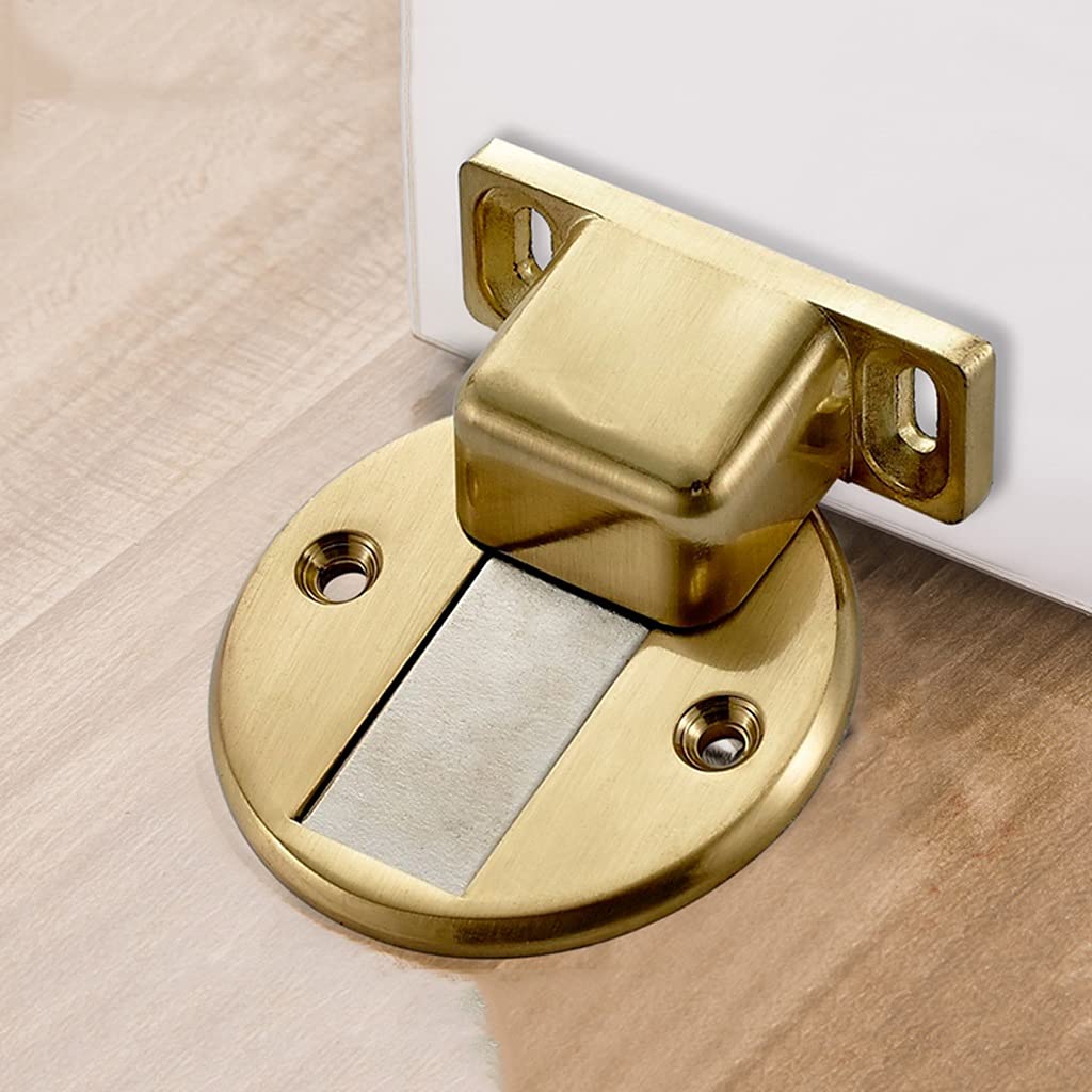 Door Stops Non Punching Stopper Holder Toilet Glass Hidden Doorstops Hardware(Gris)