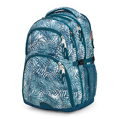 Image of High Sierra Swerve Laptop Backpack, Palms /Lagoon, 19 x 13 x 7.75-Inch