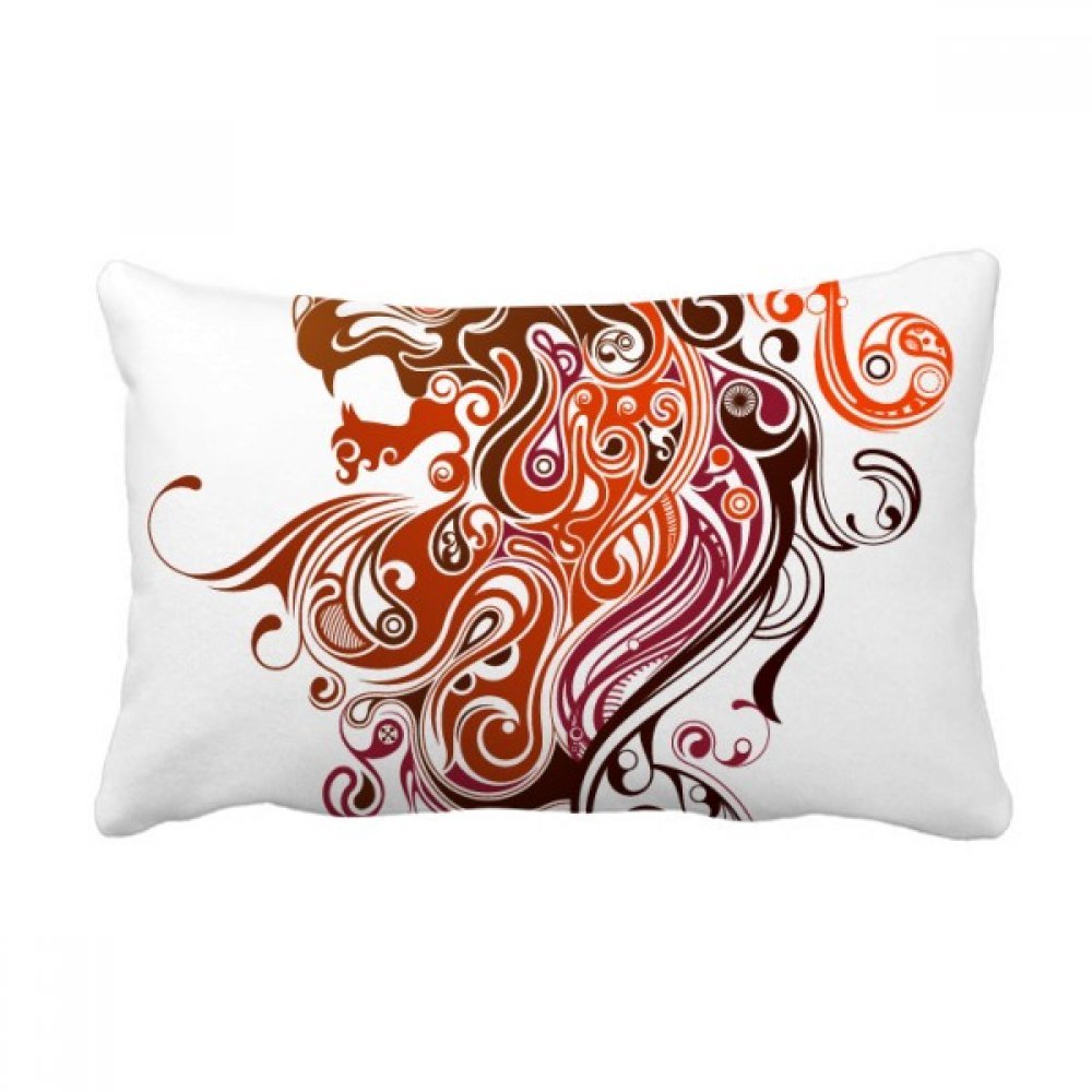 Coussin dragon colore 40x60 cm oreiller lombaire deco canape pour salon