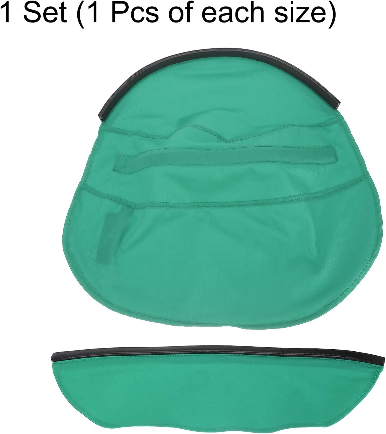 HARFINGTON Welding Helmet Cover and Helmet Bib Set FR Cotton Welding Helmet Headcover Wrap-Around Helmet Bib Welding Accessories with Press Fit Seal for Most Welding Helmets, Green