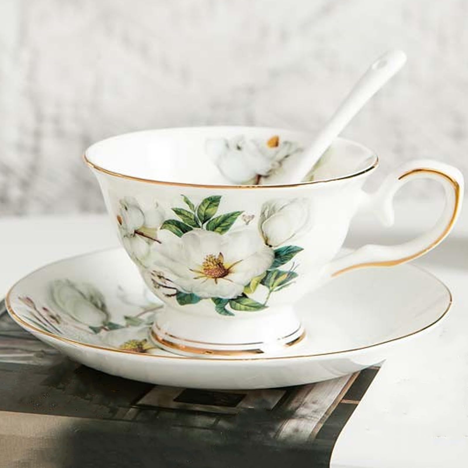Ceramiczna filiżanka do kawy ze spodkiem | Ceramiczna filiżanka do kawy z glazurą reaktywną ze spodkiem do herbaty cappuccino
