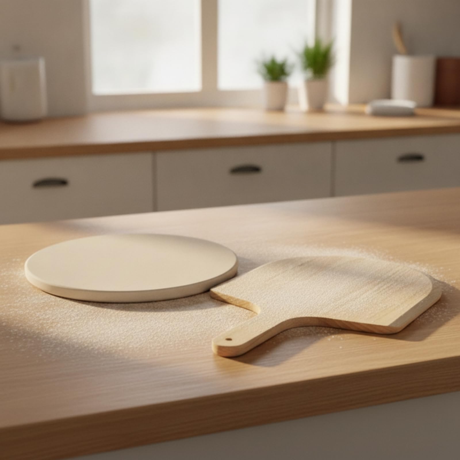 MagiDeal Piedra para de Cocina Refractaria Bandeja para Hornear Base y Pizzas Cordierita Que Soporta Temperaturas Grietas Adecuada para Hornos Convencionales Parrillas Barbacoas
