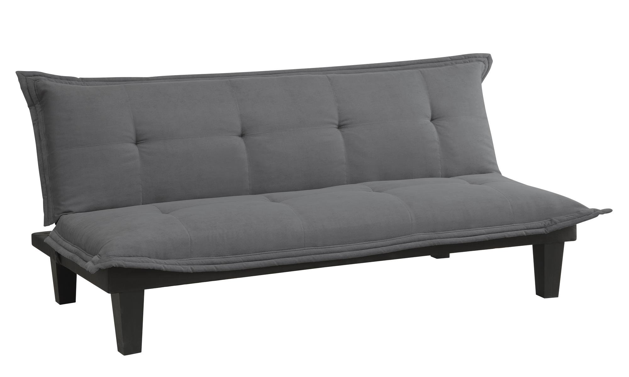 DHP Lodge 72 Inch Futon Sofa Bed, Modern Armless Upholstered Couch Sleeper with Tufted Back and Seat, Charcoal