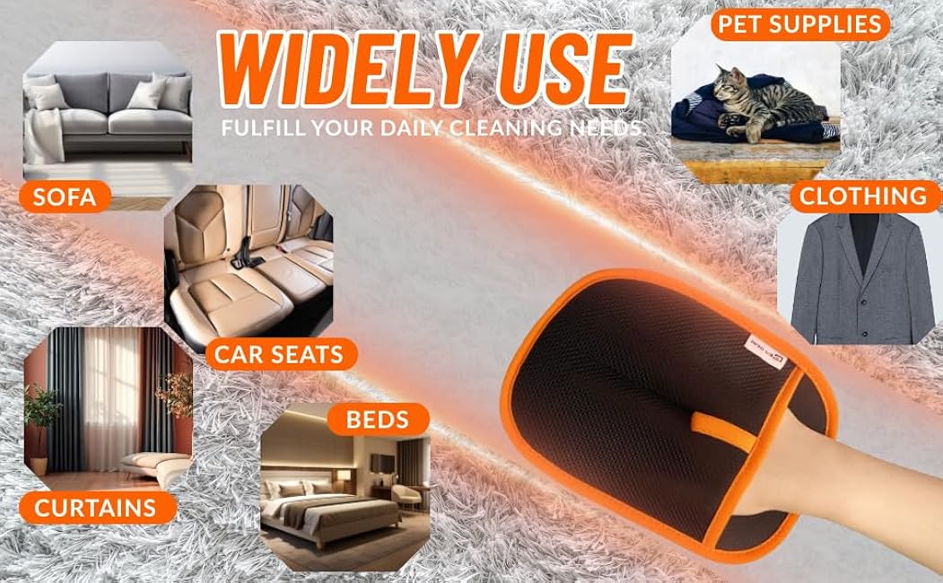 1 PC RivOcen Pet Hair Removal Brush Gloves, Electrostatic Reusable Cat Dog Hair Remover Grooming Glove Tool. Reusable Magic Brush Pet Hair Remover Tool for Carpet, Couch,Car Seat, Laundry.-YYiiAfiJ