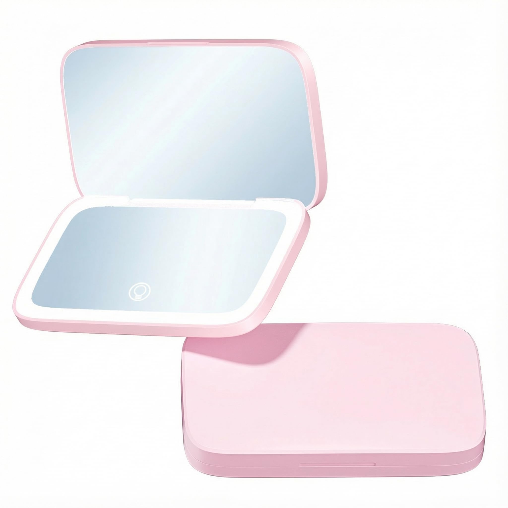 Miroir de voyage rose rechargeable idéal pour vos retouches maquillage