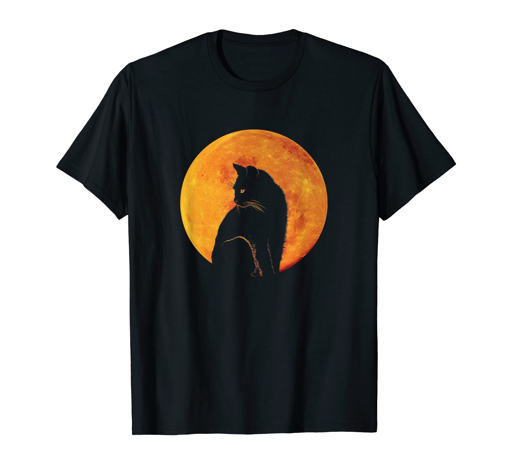 Cute Cat Shirts By TKBlack Cat With Blood Moon Graphic T-Shirt For Cat Lovers T-Shirt
