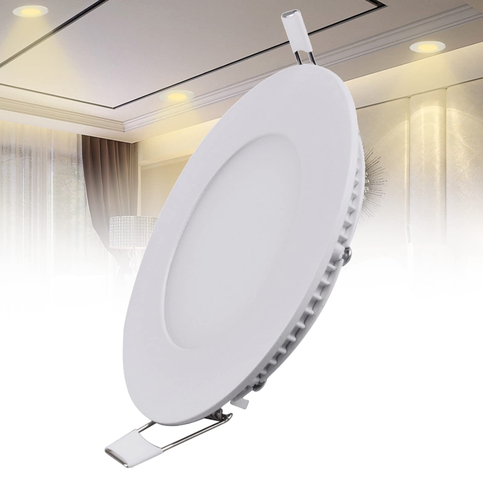 Ttiiloe Daylight White 6W Led Recessed Ceiling Light, 4500K Ultra-Thin Spotlight, Hole Φ 100 Mm, 360Lm Led Integrated Downlight For Hallway Corridor Kitchen