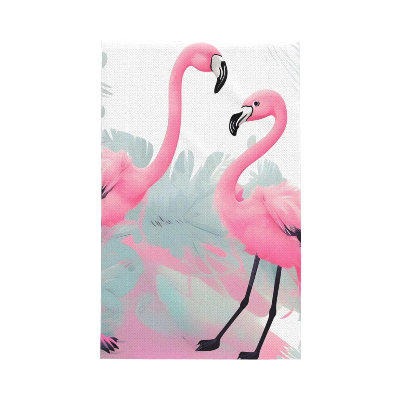 SXZVVBN Pink Flamingo Super Absorbent Microfibre Waffle Towels Fast Drying Dish Cloths Home Cafe Barista