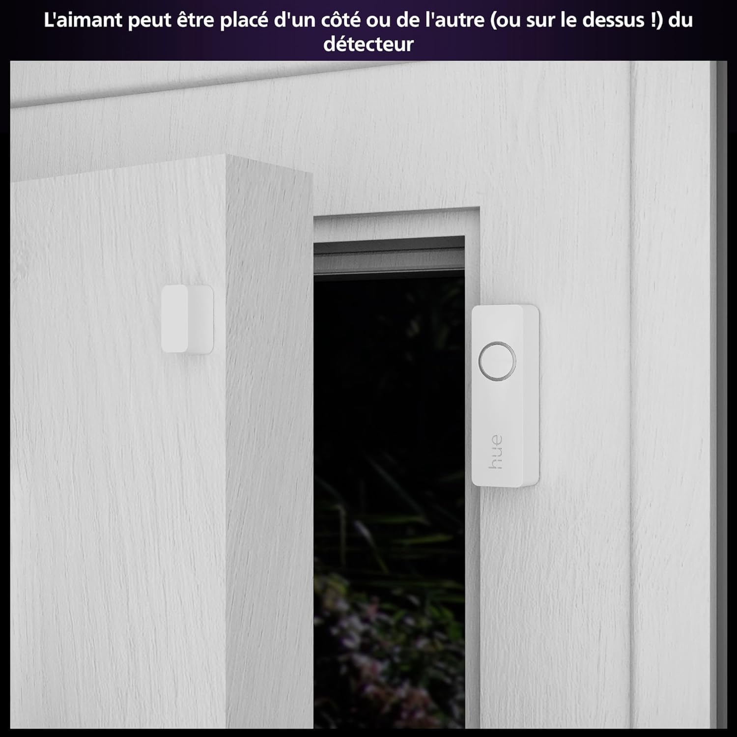 Philips Hue Secure capteur de Contact pour Porte ou fenêtre, Installation Facile, contrôle Depuis l'application Hue, Blanc