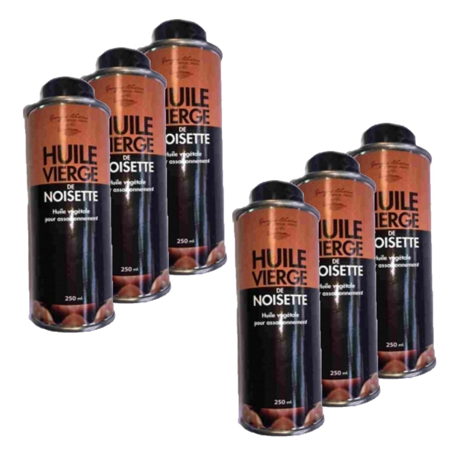 Lot 6x Huile de noisette vierge - Bouteille 250ml