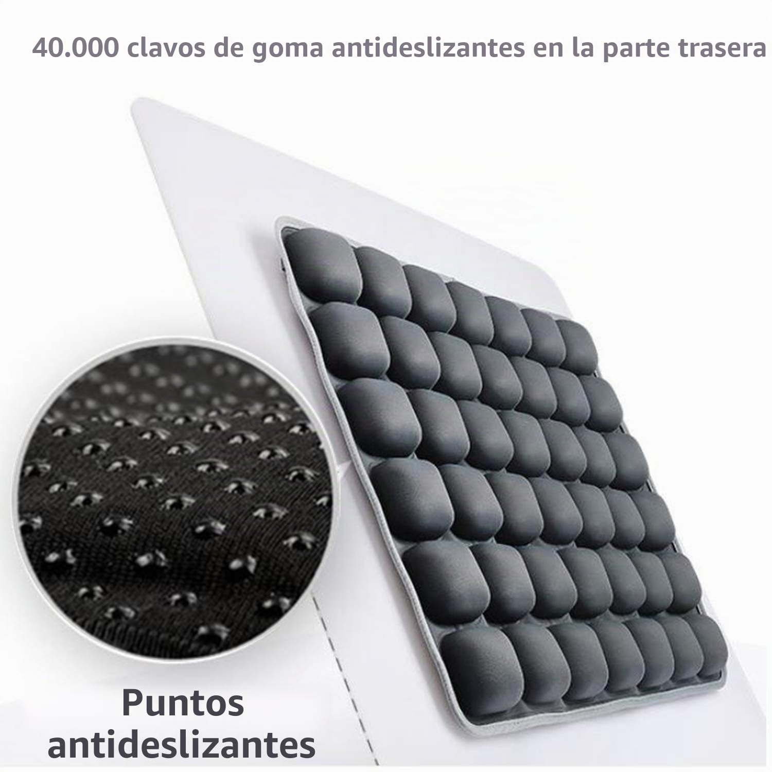 Cojín Inflable multifunción, cojín de Silla, aliviar el Dolor de ciática, Promover la circulación sanguínea, para el Coche, Oficina o Silla de Ruedas (Cojín de Asiento - Gris)