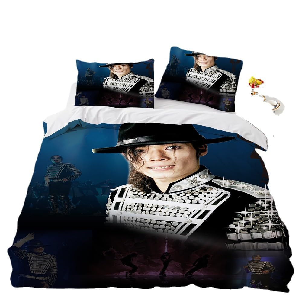 Shaari Duvet Cover Set Single 135 x200 cm Polyester 3 Piece Bedding Set with 2 Pillowcase Kids Quilt Cover Closure