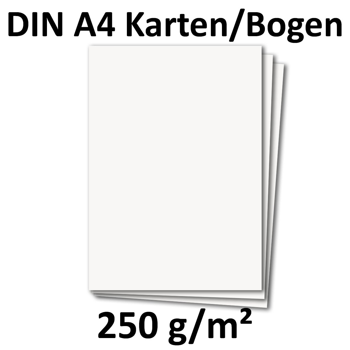 200 Stück DIN A4 Karten Planobogen - Farbe: Hochweiss - 29,7 x 21 cm - 250 Gramm pro m² - Bastelbogen - Kartenkarton - Bastelkarte -formstabil