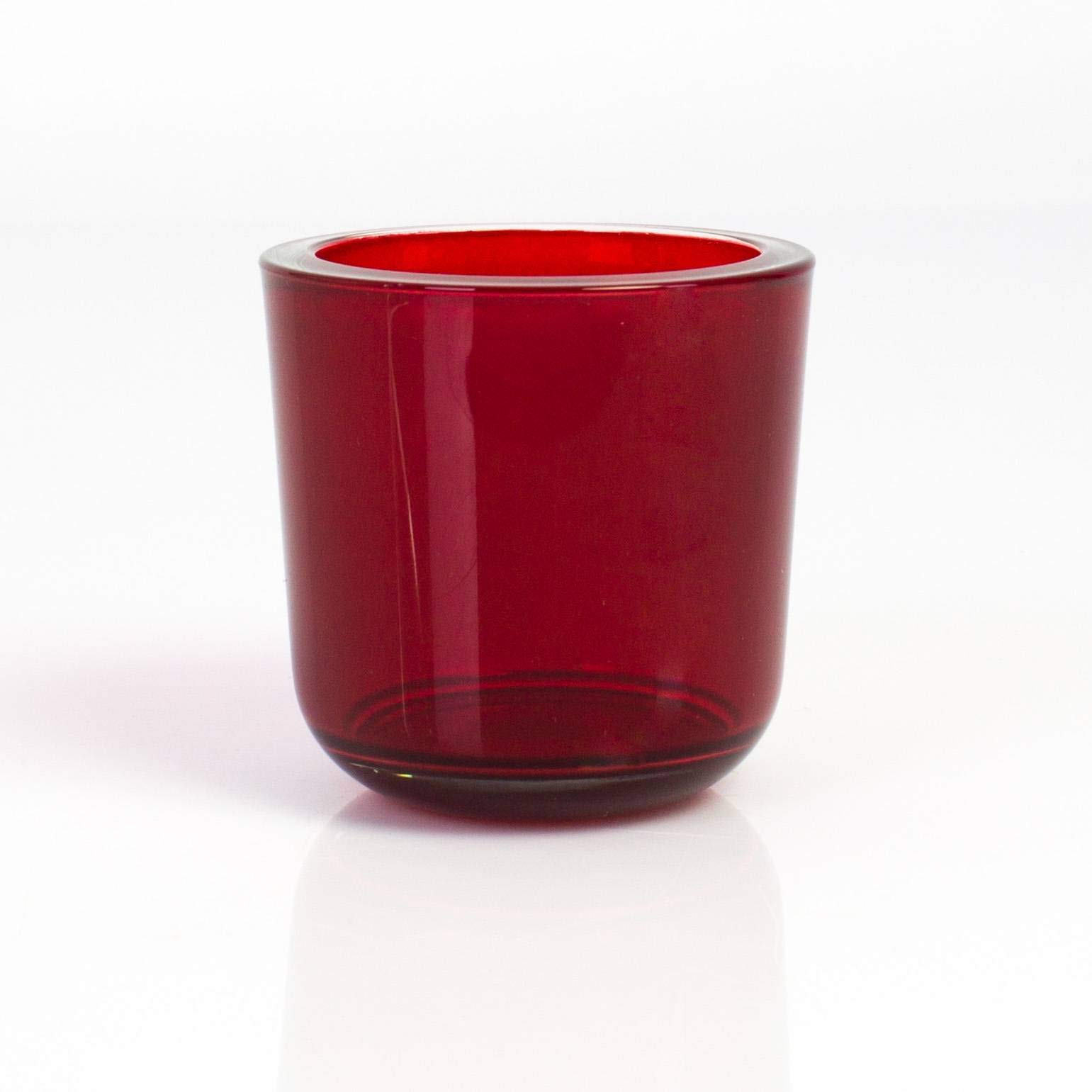 Inna-Glas Red Small Tealight Glass/Candle Holder Nick, -Transparent, 3.1"/8Cm, Ø 3.1"/8Cm - Votive Holder/Tealight Holder