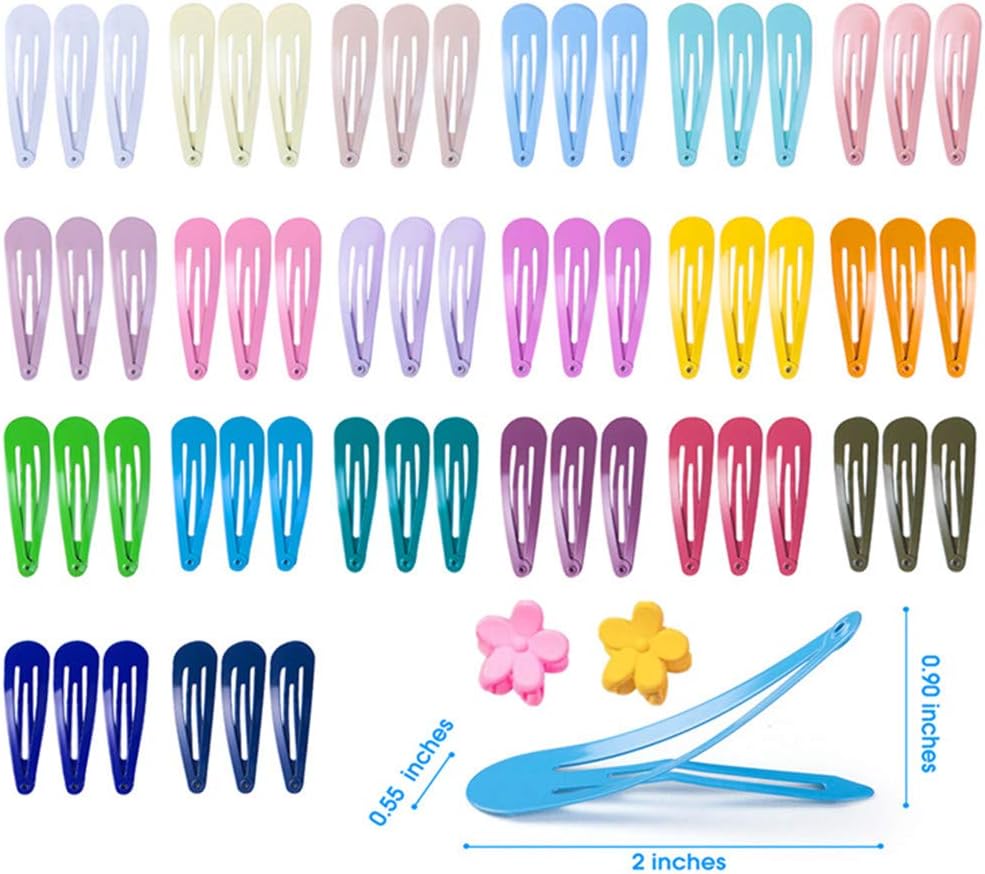60Pcs Girl Snap Hair Clips Barrettes, Updated Metal Hair Barrettes Non-Slip for Baby’s Fine Hair Clip-Thick and Thin Hair, Kids Party Wedding Daily Dance Party Hair Clip Accessories
