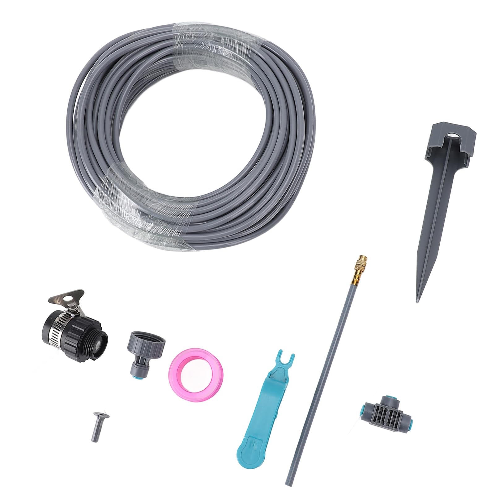 Generic di Irrigazione da Giardino Kit di Irrigazione a Goccia da 82 Piedi con Ugelli Nebulizzatori e Tubo in PVC 4/7 per Prati Serre Aiuole Raffreddamento di Piante da Esterno