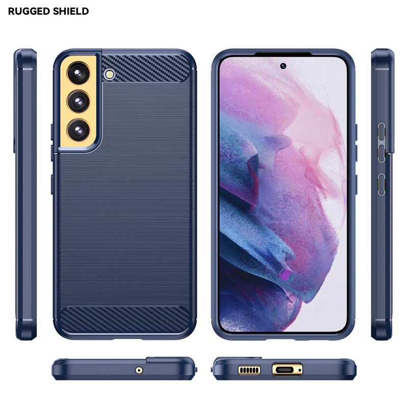 Image of Hybrid Carbon Fiber Back Case for Samsung Galaxy S22 Plus (Blue)