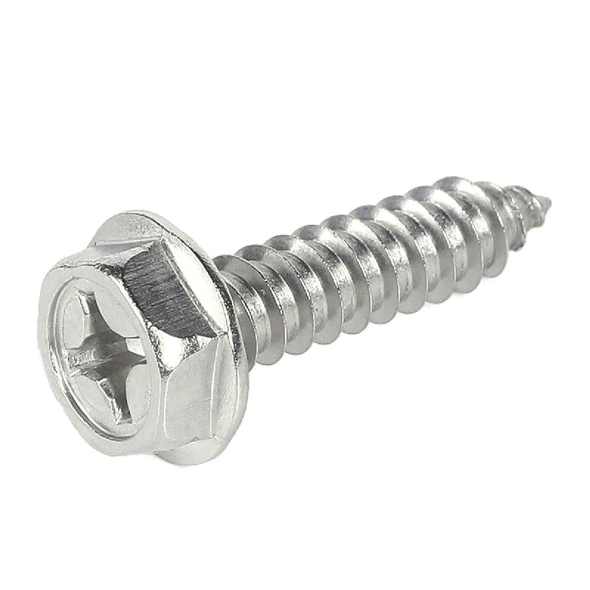 Boulons à tête hexagonale à bride, vis de serrage à bride, hexagone, for machines ménagères, M3, M4, M5, M6, autotaraudeuses, cruciformes, en acier inoxydable 304, 20 pièces(M6x16)