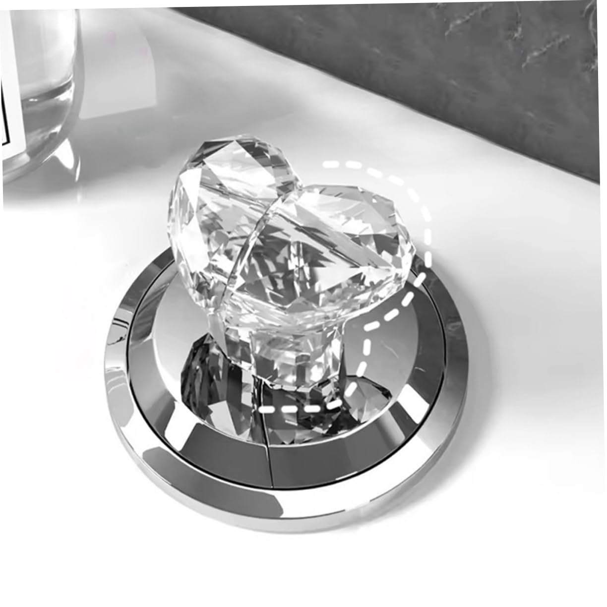 Angoily 2PCS Heart Shaped Toilet Tank Button, Toilet Flush Button, Press Flush Replacement for Home Bathroom - Image 2