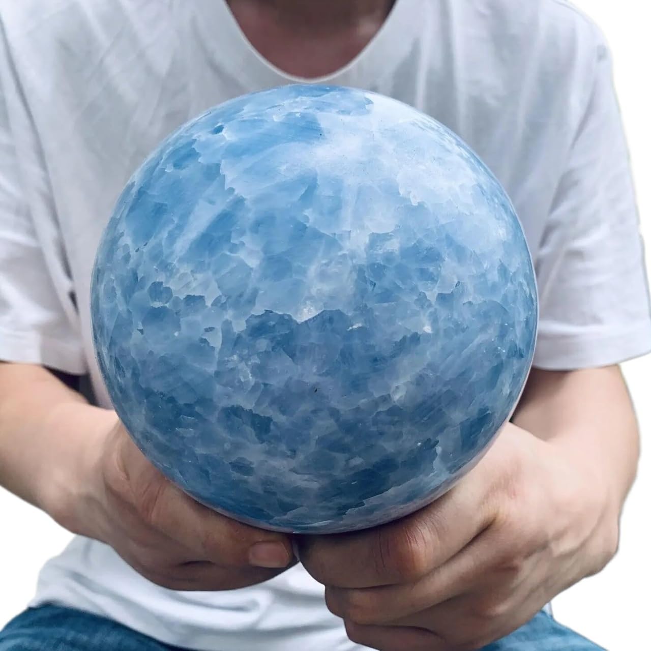 Amazon.co.jp: 天然ブルーカルサイトボール、クォーツクリスタル