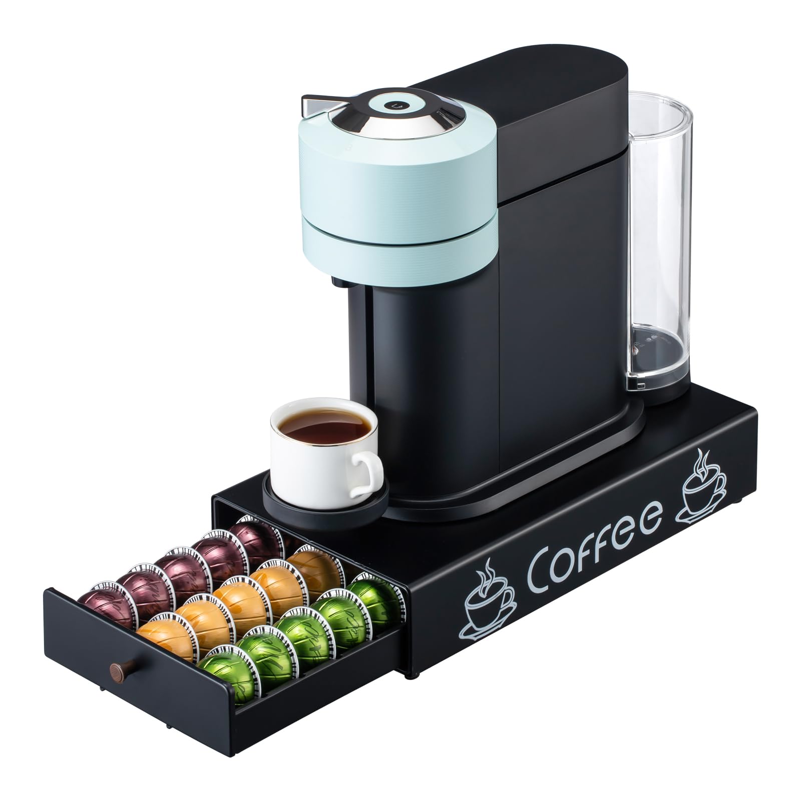 Rice rat Nespresso Pod Holder Pod Drawer Cabinet Pod Storage Rack For Counter,8.3'' Wide by 16.5'' Deep by 3.5'' High (30 Pods)