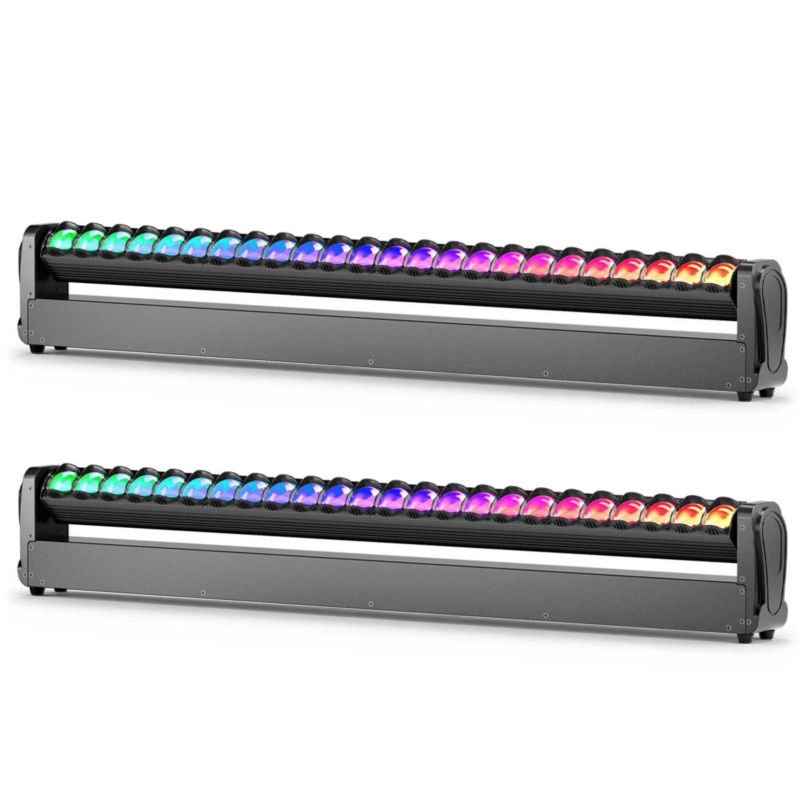2PCS Barre de Projecteurs Wash Lyre LED RGBW 24x12W, Faisceau 2° Stroboscope et Variateur d-mx512 Activée par le Son pour Scène Mariage DJ Soirée Club