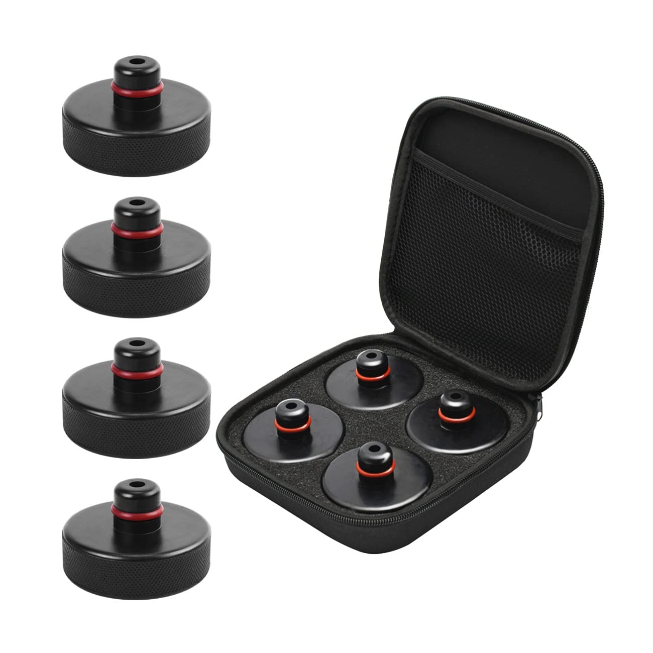 DEDC4pcs Jack Pad for TESLA Model S/X/3/Y, Rubber Tesla Lift Point Pads for Trolley Jack (with a Storage Case)
